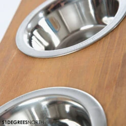 51 Degrees North Double Voerbak Teak -Katten Honden Benodigdheden Winkel 51 degrees north double voerbak teak 210365 1000 none