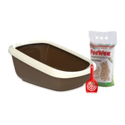 PeeWee EcoGranda - Startpakket -Katten Honden Benodigdheden Winkel peewee ecogranda kattenbak startpakket bruinroomwit 49839 0500 none