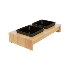 Trixie Voer-Waterbak Set - Keramiek - Hout -Katten Honden Benodigdheden Winkel trixie voer waterbak set keramiek hout 178705 1500 none