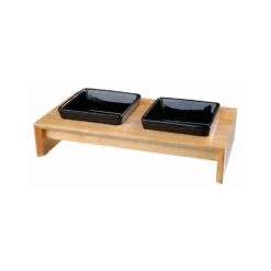 Trixie Voer-Waterbak Set - Keramiek - Hout -Katten Honden Benodigdheden Winkel trixie voer waterbak set keramiek hout 178711 1500 none
